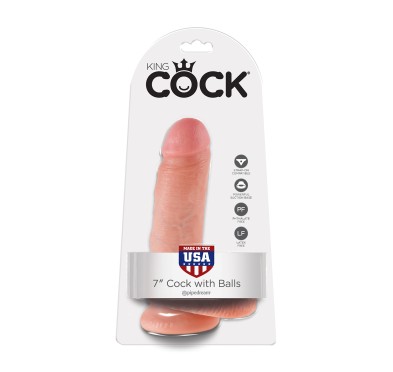 Dildo-cock 7 inch w/ balls flesh